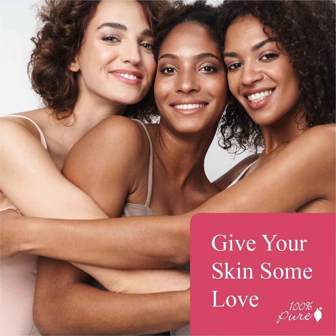 100% PURE 2nd Skin Lightweight Serum Foundation Anti-Aging Face Makeup - Blendable Coverage Liquid Hydration Boost for Soft Plumped Up Glow, Vegan Shade 5 (Neutral w/Peachy Undertone) - 1.18 Fl Oz
