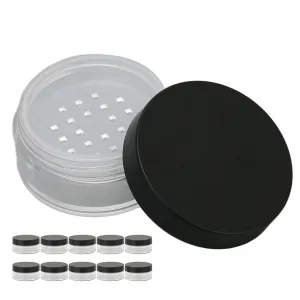 10pcs Plastic Empty Powder Case Face Powder Makeup Jar Travel Kit, Portable Loose Powder Jars, Reusable Plastic Cosmetic Sample Containers Empty Box DIY Case Circular, Wholesale Business