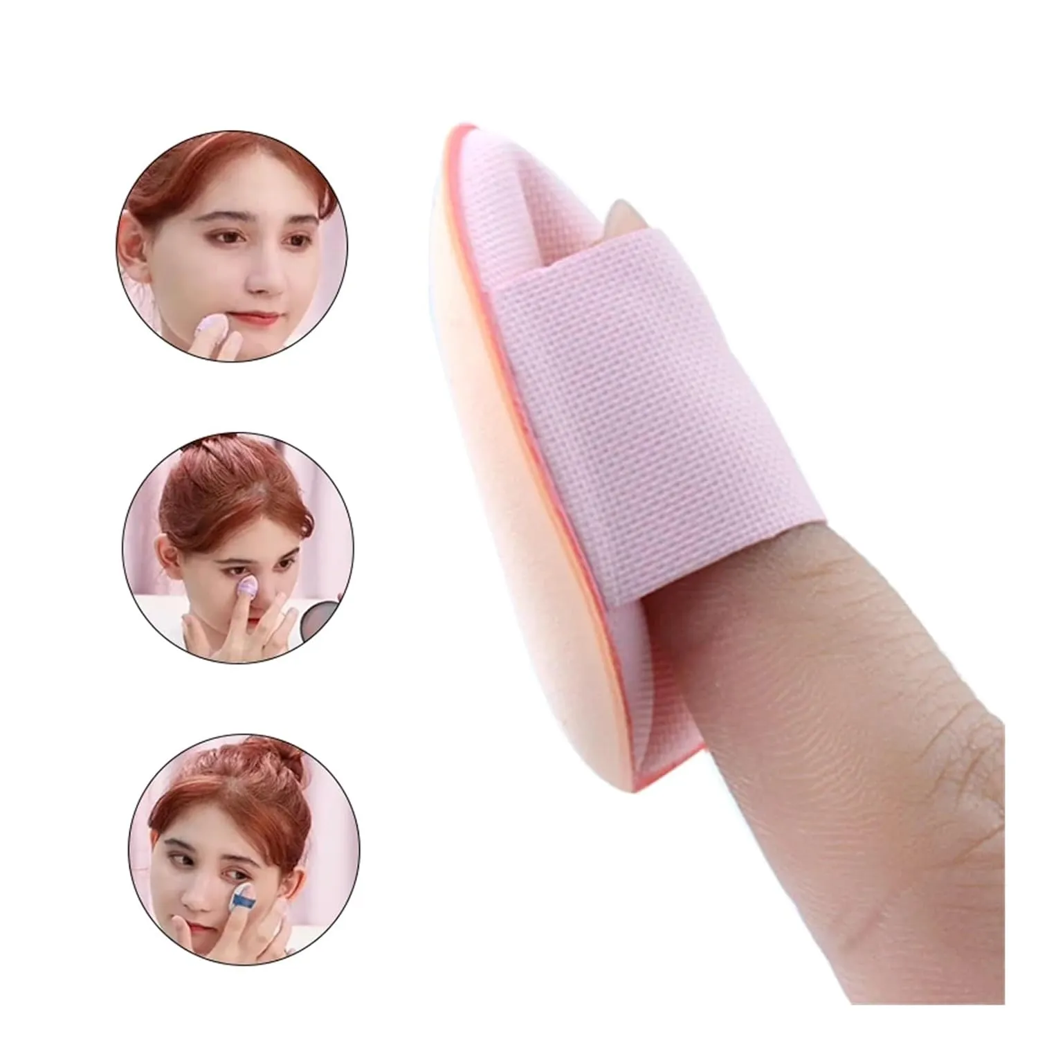 5/10Pcs Mini Finger Puff Foundation Small Air Cushion Powder Sponge Face Concealer BB Cream Cosmetic Applicator Makeup Tools(5 pink in bag)