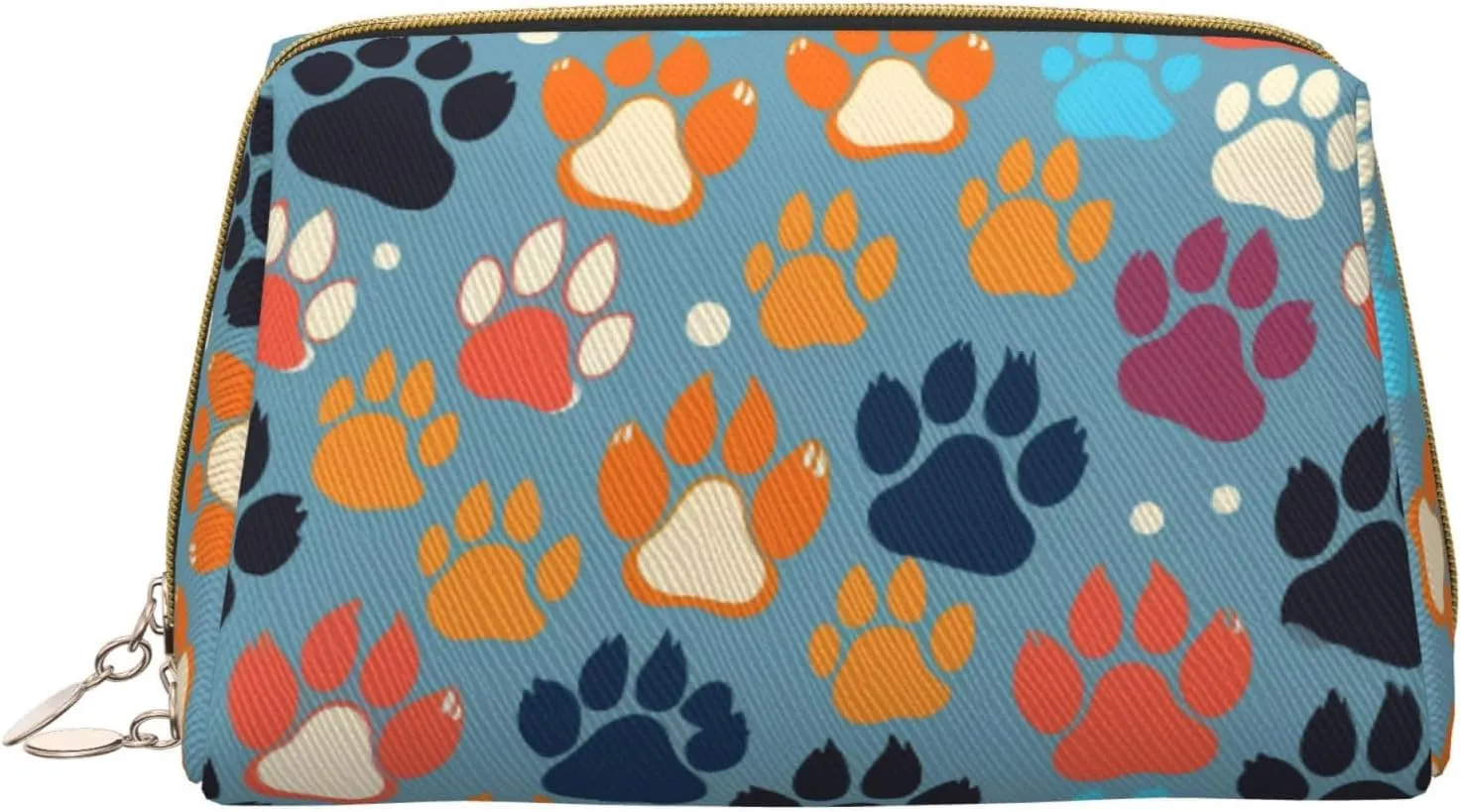 Bear paw Printed Small Makeup Bag,Travel Cosmetic Bag Purse with Zipper,Water-resistant Makeup Organizer Bag for Women