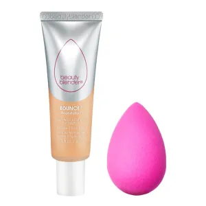 Beautyblender Bounce Liquid Whip Long Wear Foundation (2.50 N Med Nude) & Original Pink Beauty Blender Makeup Sponge Bundle