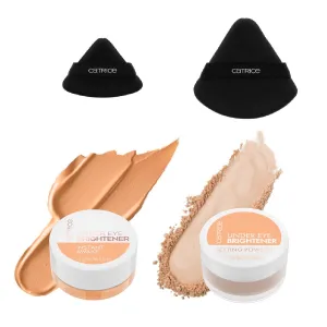 Catrice Under Eye Makeup Set | Brightening Concealer, Setting Powder & Puffs for Dark Circles, Crease-Free Finish & All-Day Wear (020 | Warm Nude)