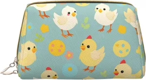 Chicken Chick Printed Small Makeup Bag,Travel Cosmetic Bag Purse with Zipper,Water-resistant Makeup Organizer Bag for Women