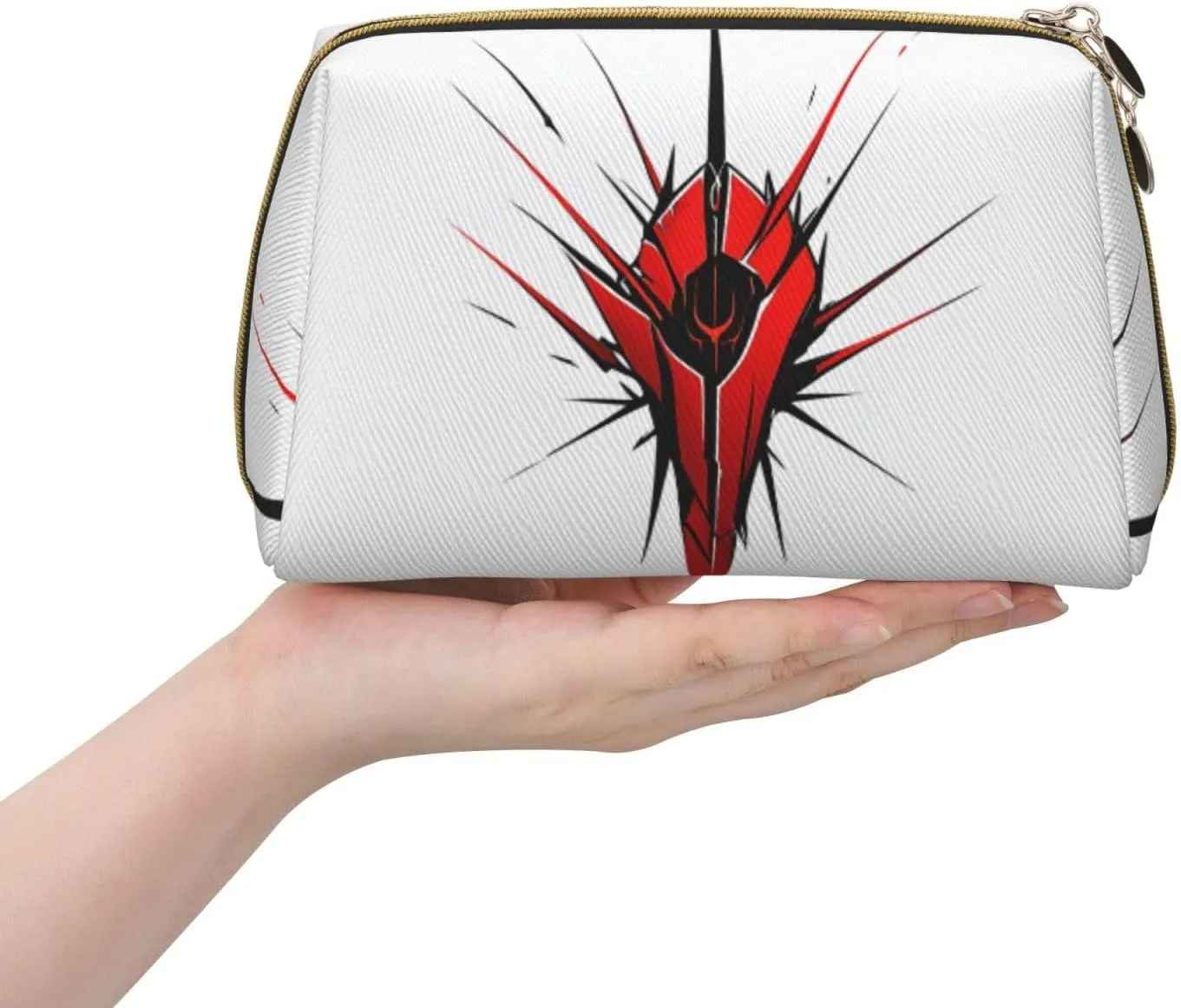 Claw Scratch Red Printed Small Makeup Bag,Travel Cosmetic Bag Purse with Zipper,Water-resistant Makeup Organizer Bag for Women