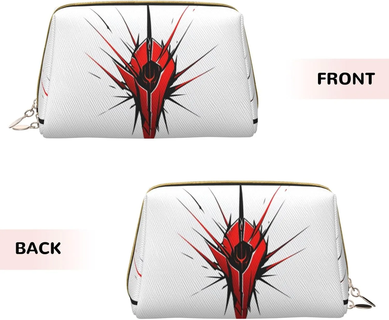 Claw Scratch Red Printed Small Makeup Bag,Travel Cosmetic Bag Purse with Zipper,Water-resistant Makeup Organizer Bag for Women