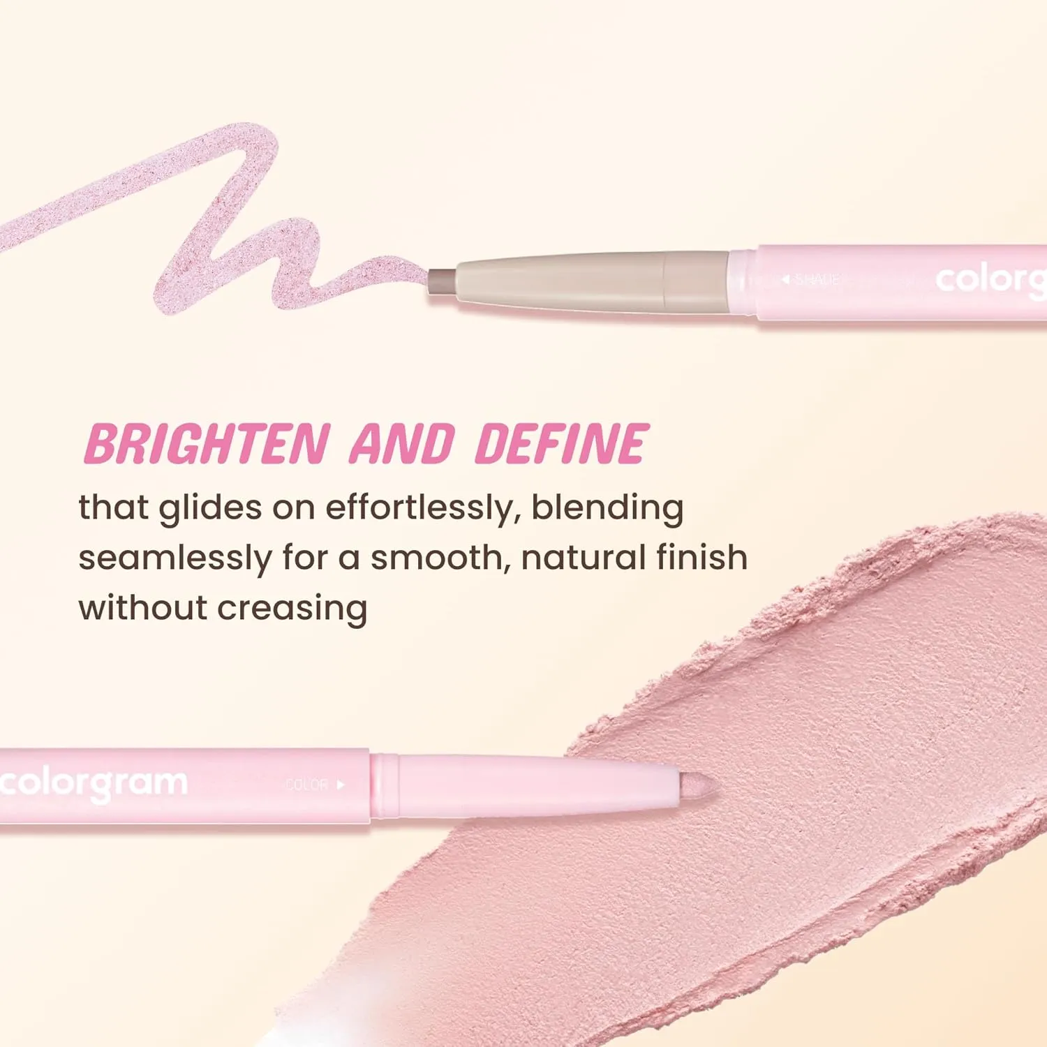 COLORGRAM Under Eye Highlighter Stick - 04 Peach | Silky-Smooth Long-Lasting Highlighter & Contouring Stick for Smudge-Proof, Shining Daily Makeup | K-Beauty Face Highlighters & Luminizers