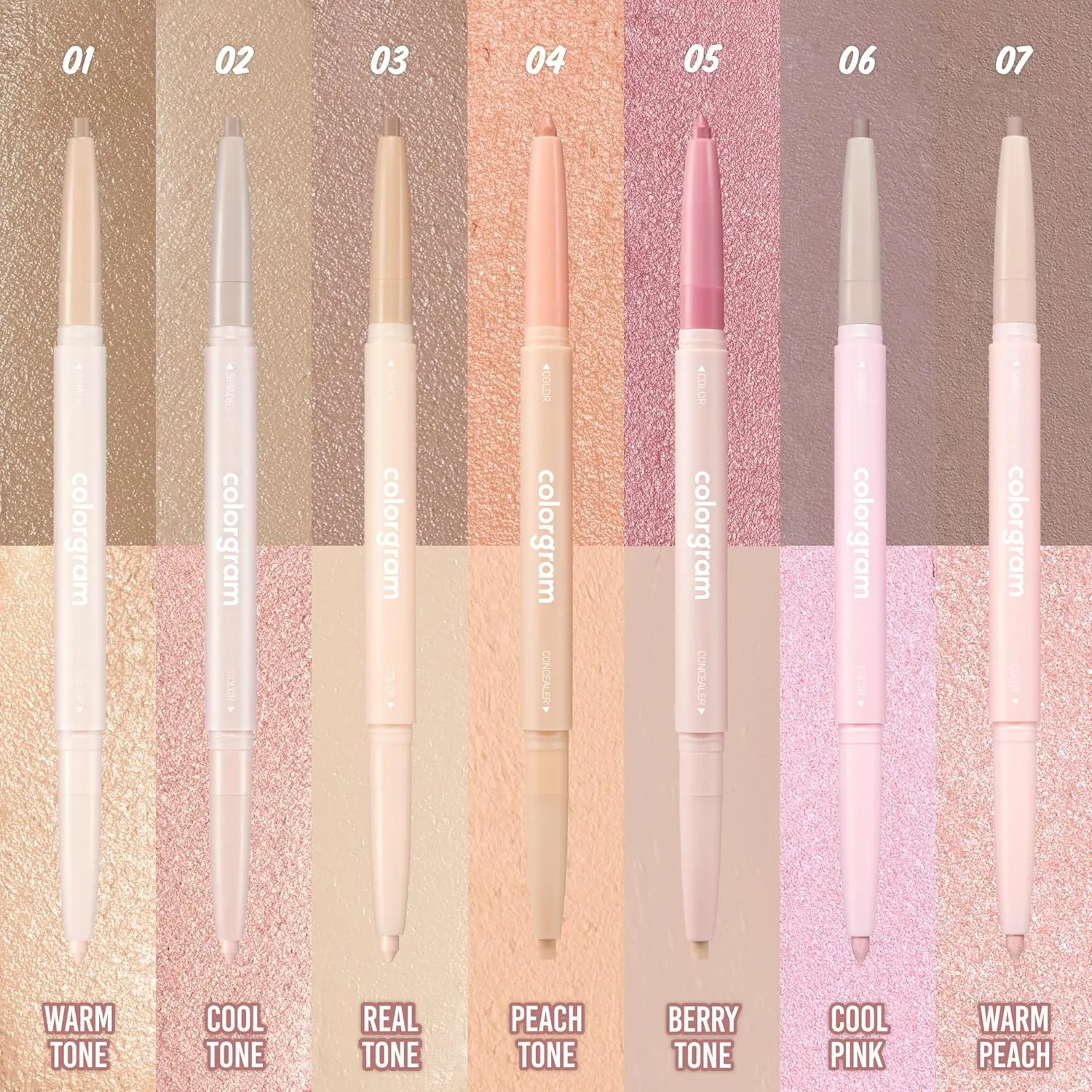 COLORGRAM Under Eye Highlighter Stick - 04 Peach | Silky-Smooth Long-Lasting Highlighter & Contouring Stick for Smudge-Proof, Shining Daily Makeup | K-Beauty Face Highlighters & Luminizers