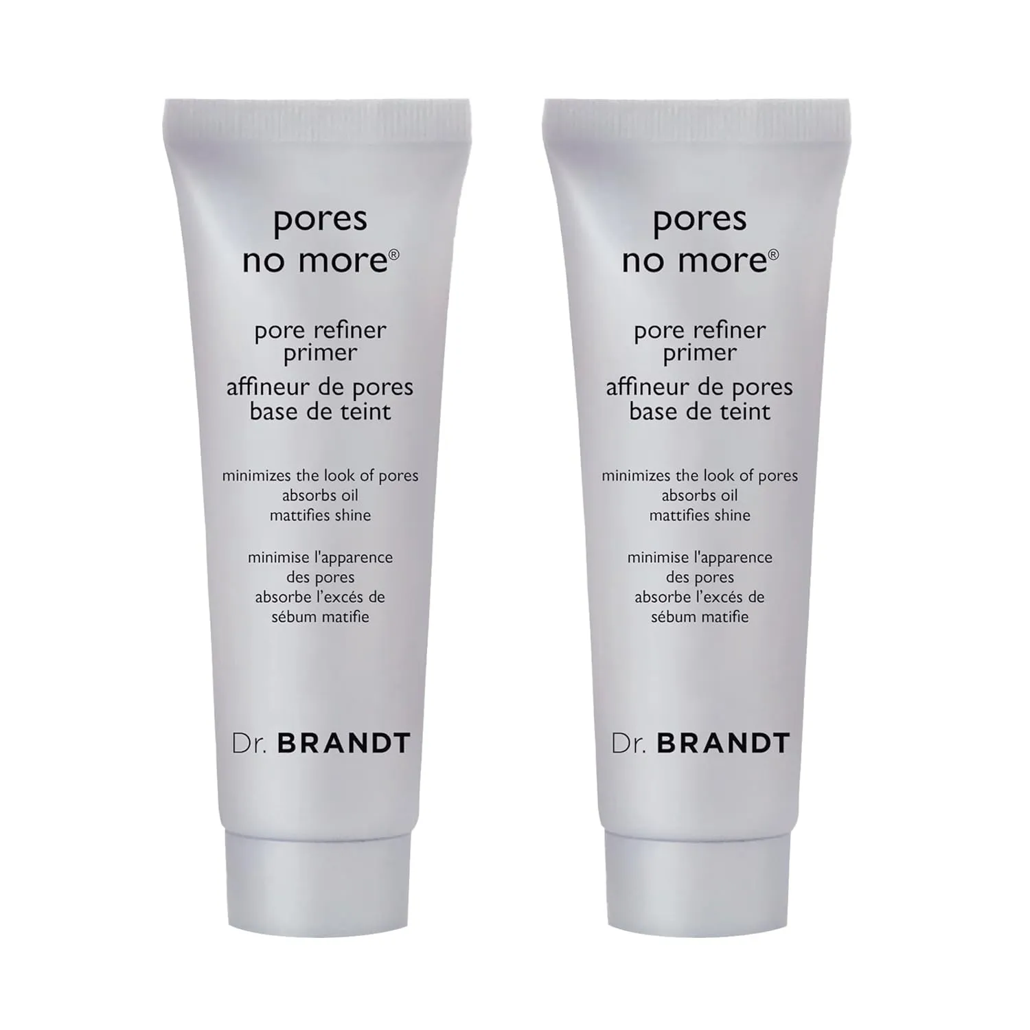 Dr. Brandt Pores No More, Pore Refiner Primer - Instantly Minimizes the Appearance of Pores, Absorbs Oil & Mattifies Shine - 0.5 fl oz, Pack of 2