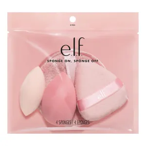 e.l.f. Sponge On, Sponge Off Kit, Four-Piece Makeup Sponge Set For Flawlessly Applying, Blending & Removing Face Makeup, Vegan & Cruelty-Free
