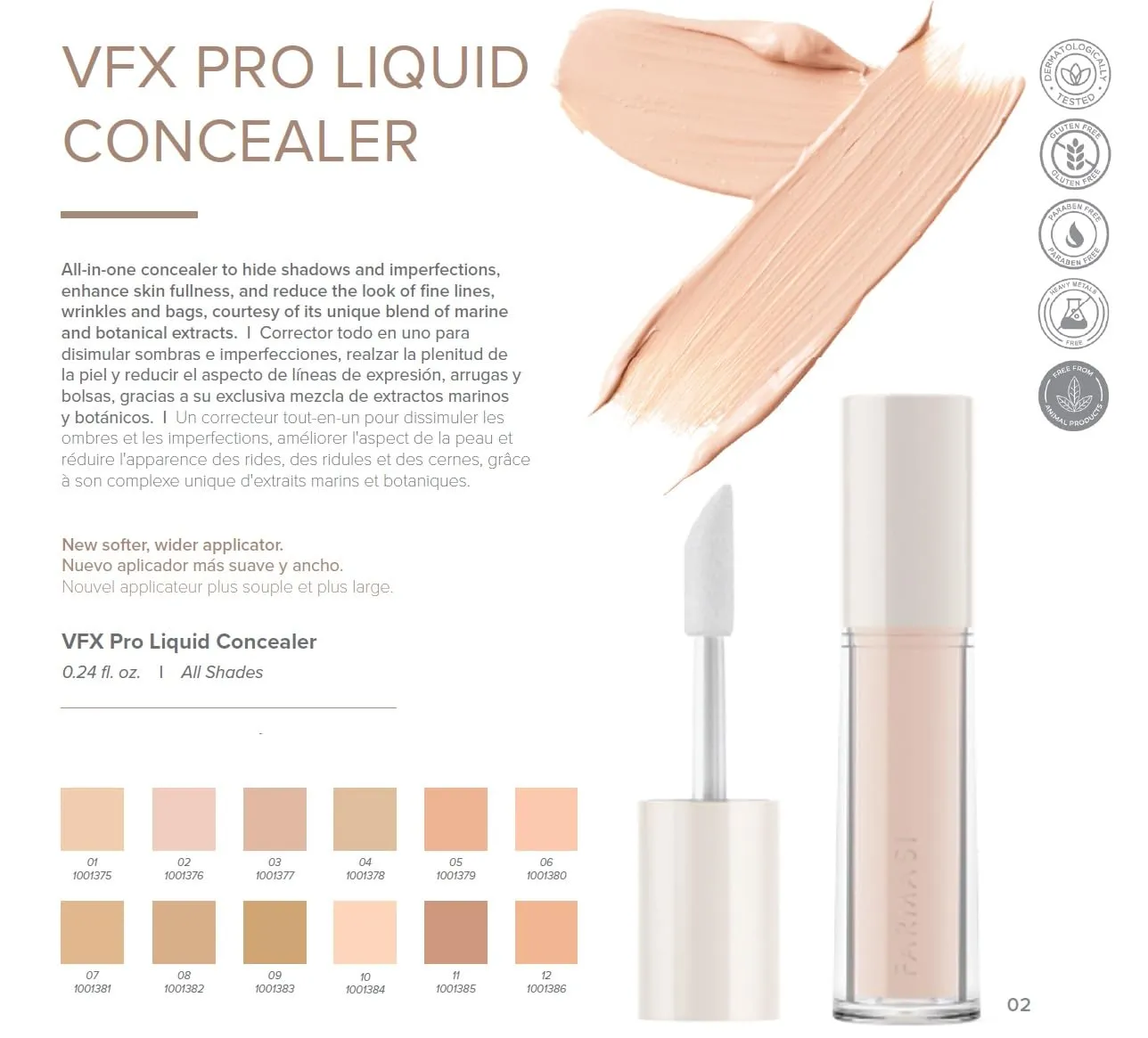 FARMASi Vfx Pro Liquid Concealer Makeup, All-in-one Full Coverage, Highly Pigmented Concealer for All Skin Type, Hide Shadows & Imperfections, Enhance Skin Fullness Foundation Concealer 0,24 Fl Oz C02