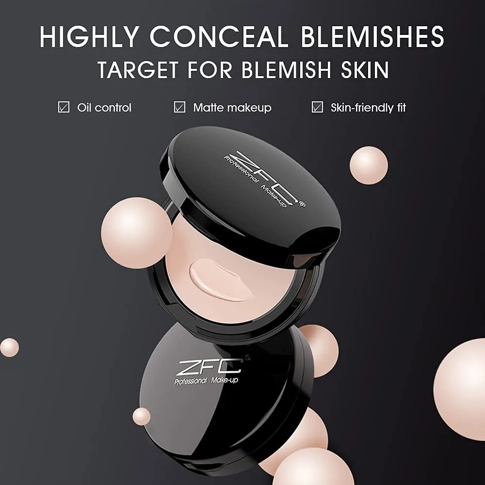 Foundation Makeup Concealer, Medium-to-Full Coverage Foundation Cream, Long Lasting Waterproof Up to 12HR Hybrid Setting Powder (Deep Bronze-A09)