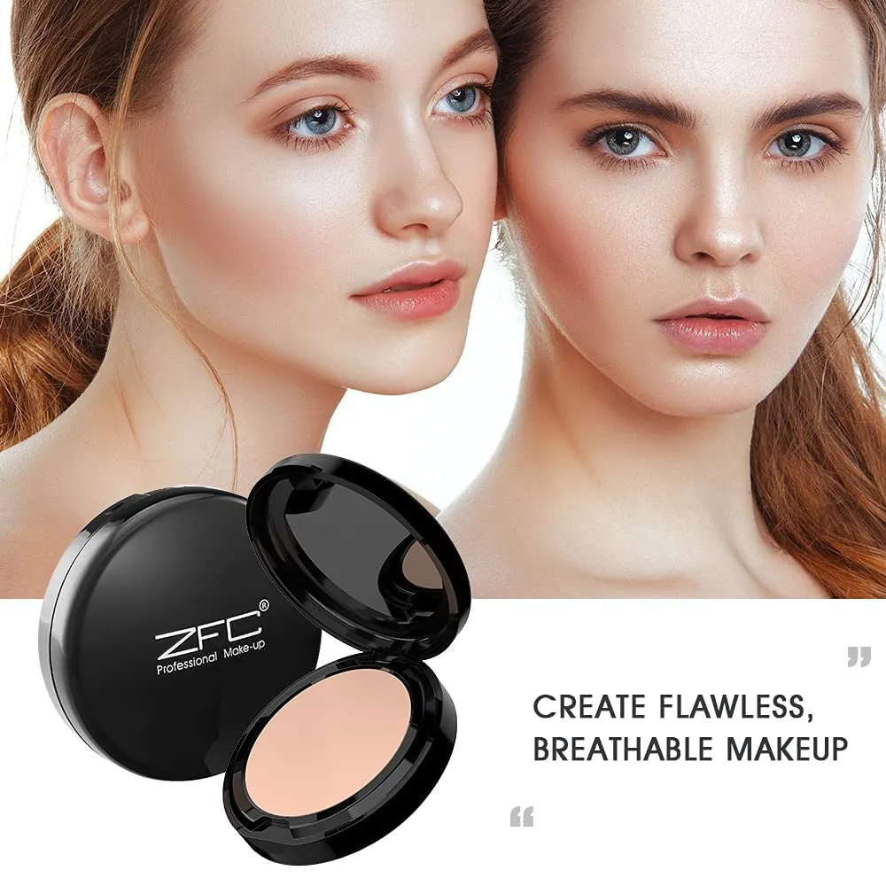 Foundation Makeup Concealer, Medium-to-Full Coverage Foundation Cream, Long Lasting Waterproof Up to 12HR Hybrid Setting Powder (Deep Bronze-A09)