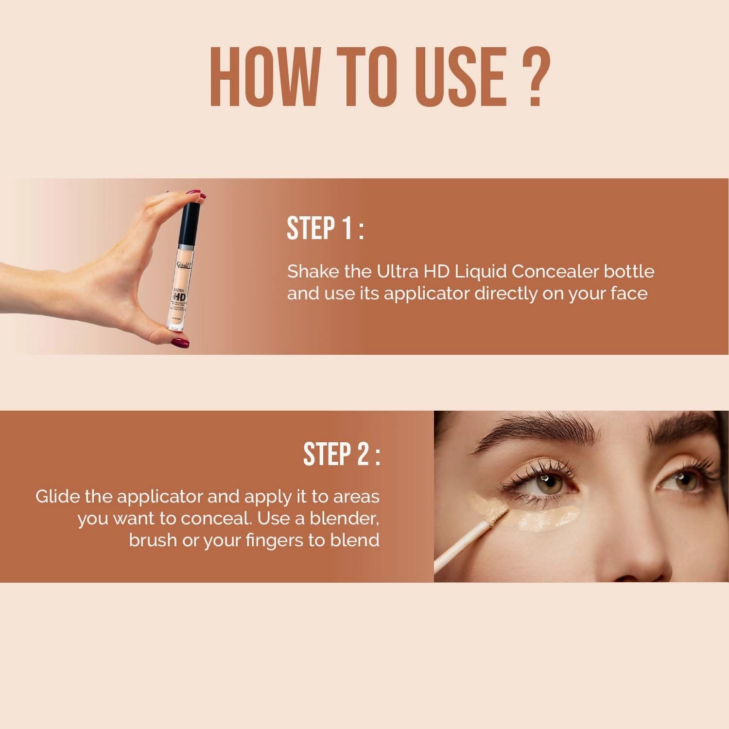 Glam21 Ultra HD Liquid Concealer for HD Finish - Green Apple