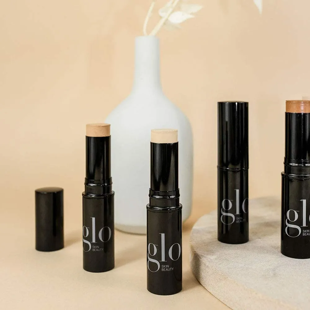 Glo Skin Beauty HD Mineral Foundation Stick - Concealer Makeup Infused with Hyaluronic Acid - Buildable Coverage, Contour & Highlighter