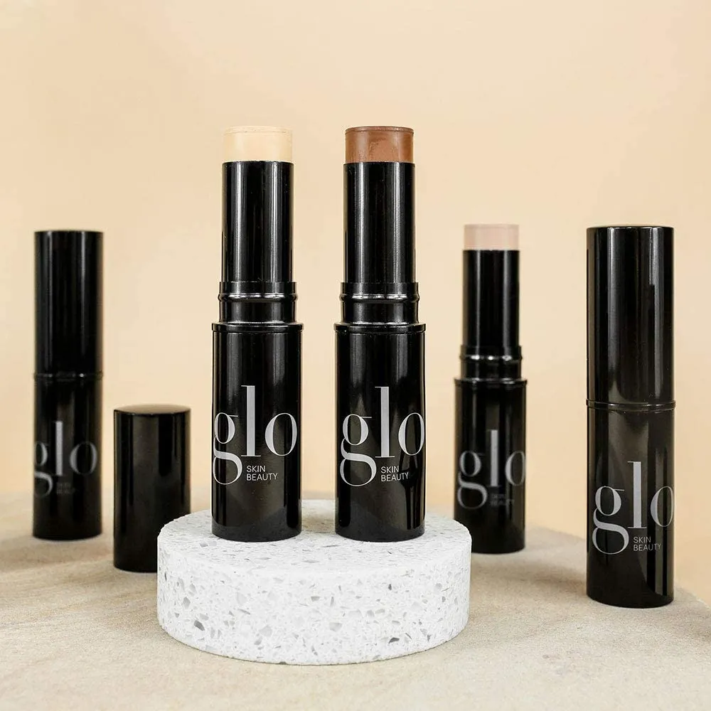 Glo Skin Beauty HD Mineral Foundation Stick - Concealer Makeup Infused with Hyaluronic Acid - Buildable Coverage, Contour & Highlighter