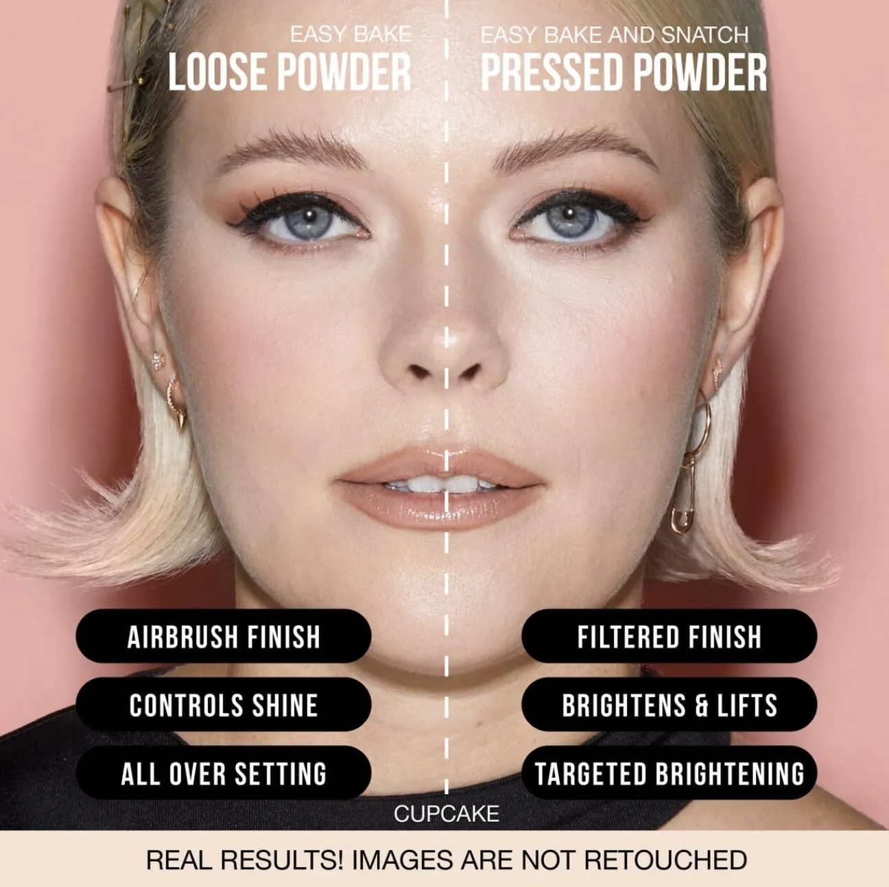 HUDA BEAUTY Easy Bake and Snatch Pressed Talc-Free Brightening and Setting Powder Cupcake