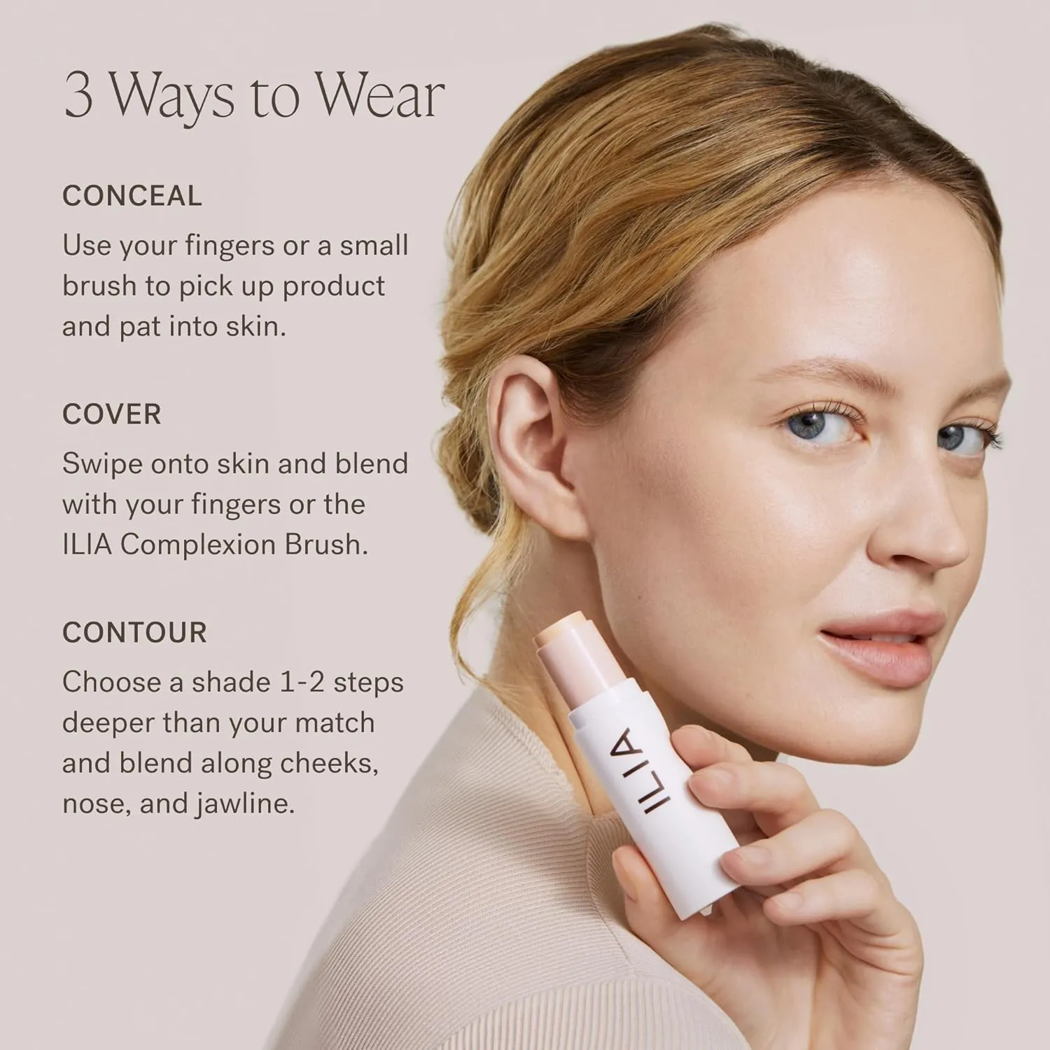 ILIA - Skin Rewind Complexion Stick - Foundation   Concealer   Skincare | Non-Toxic, Vegan, Cruelty-Free, Clean Makeup (15C - Larch, 0.35 oz | 10 g)