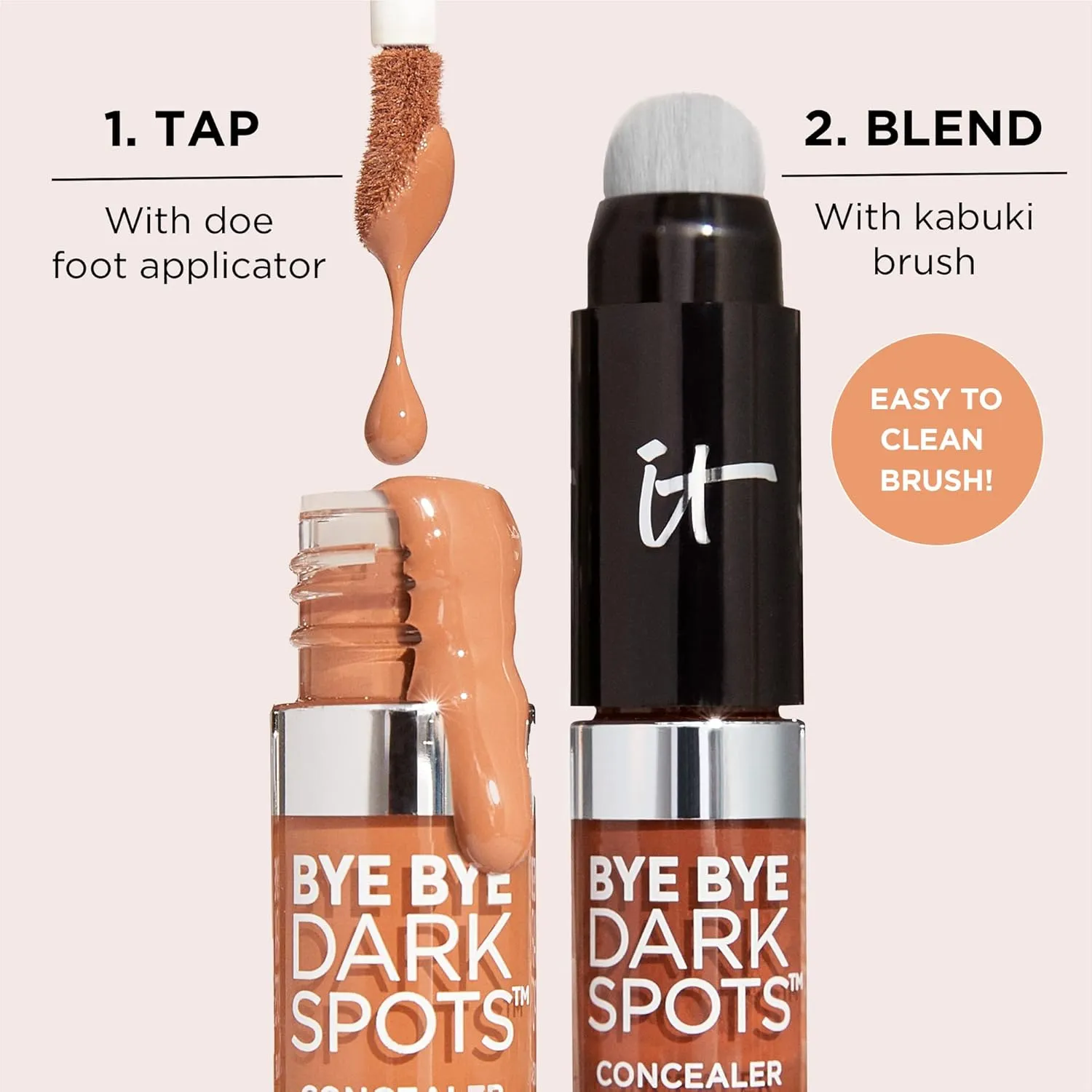 IT Cosmetics Bye Bye Dark Spots Concealer   Brightening Serum – 2% Niacinamide, Hyaluronic Acid & Caffeine - Medium Coverage, Natural Finish, All Skin Types - 0.22 fl oz