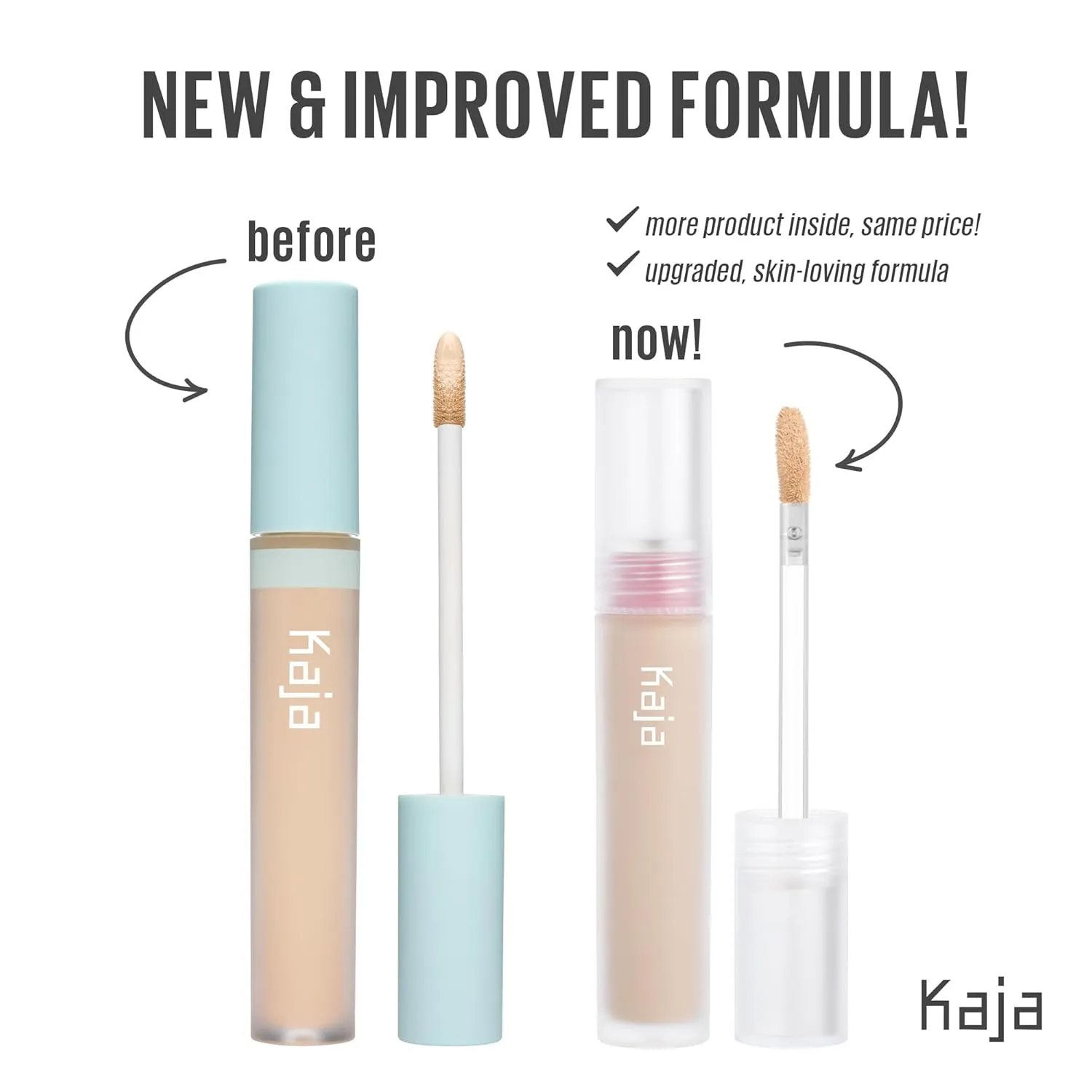 Kaja Liquid Concealer - Don't Settle | Buildable, Lightweight, Light-to-medium Coverage, Color-correcting, 06 Boba Tea, 0.21 Oz