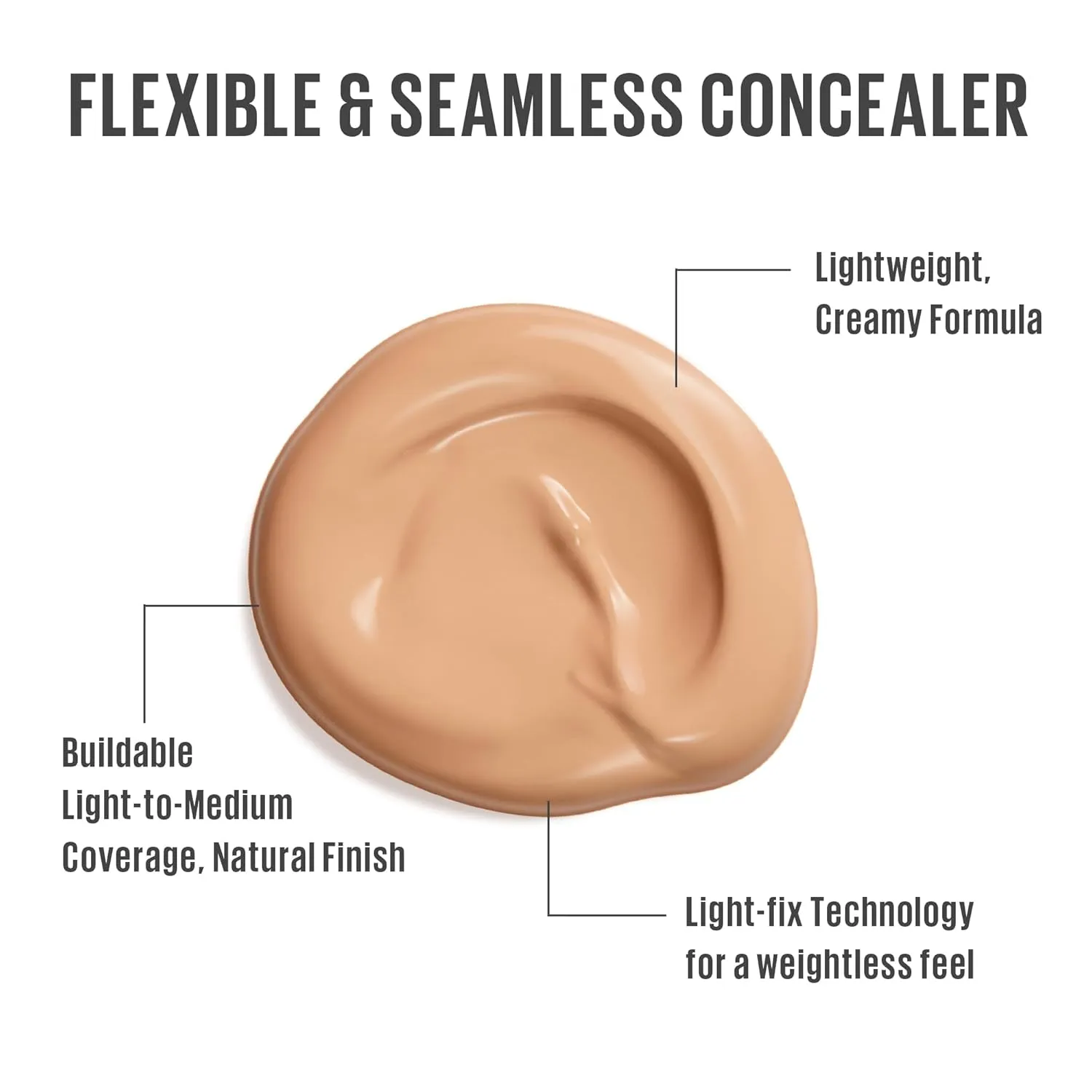 Kaja Liquid Concealer - Don't Settle | Buildable, Lightweight, Light-to-medium Coverage, Color-correcting, 06 Boba Tea, 0.21 Oz
