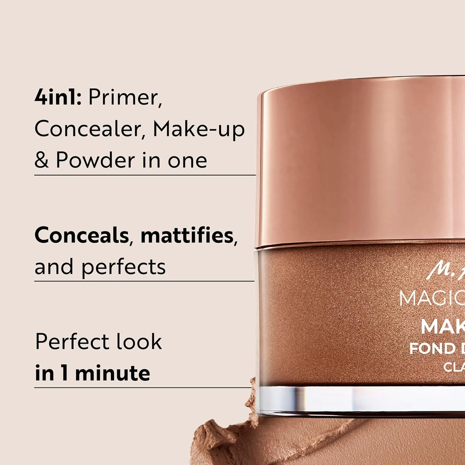 M. Asam Magic Finish Make-Up Mousse (1.01 Fl Oz) – 4in1 Primer, Foundation, Concealer & Powder With Buildable Coverage, Hides Redness And Dark Spots, Vegan, For Light To Medium Skin Tones
