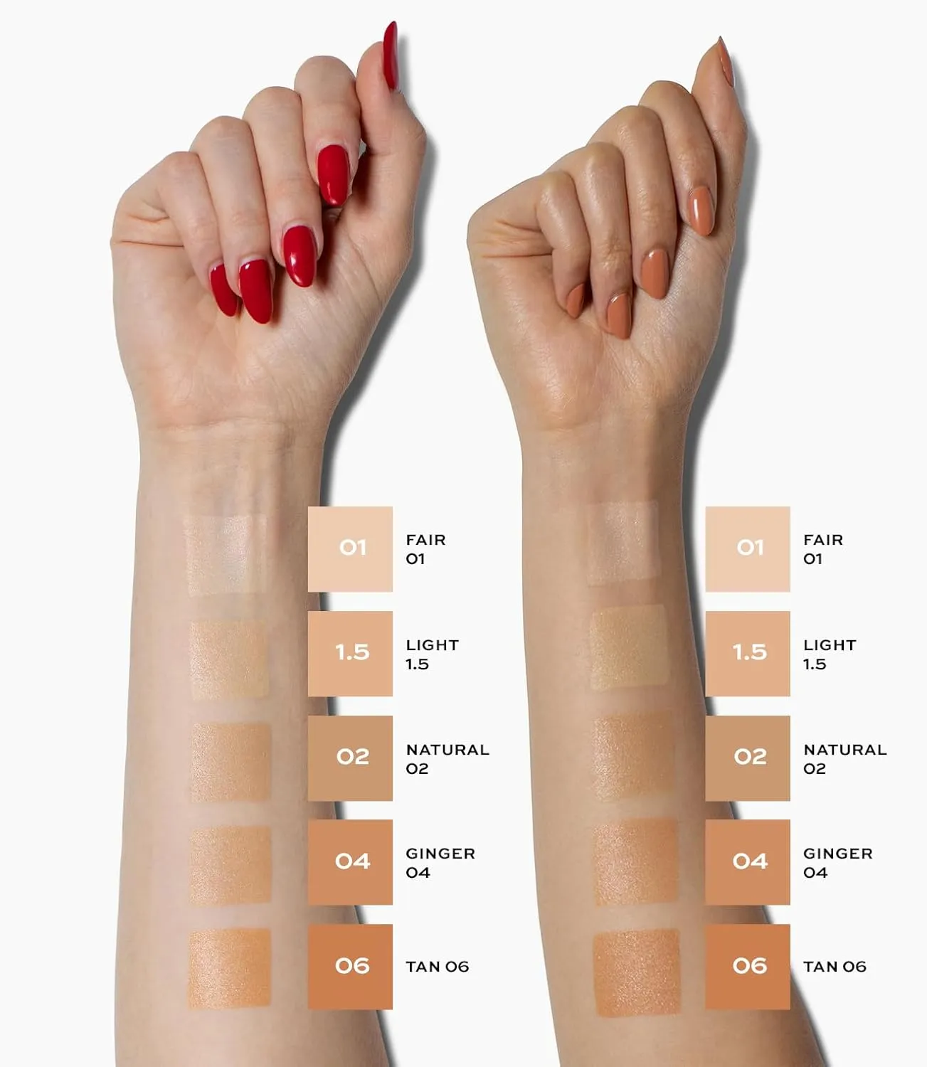 MAKE Beauty Diffusion Dew Skin Tint. Sheer to Medium Coverage Radiant Finish. Blurring, Smoothing, and Brightening for Glowing Complexion. Enhanced with Niacinamide and Adenosine. Bronze 14