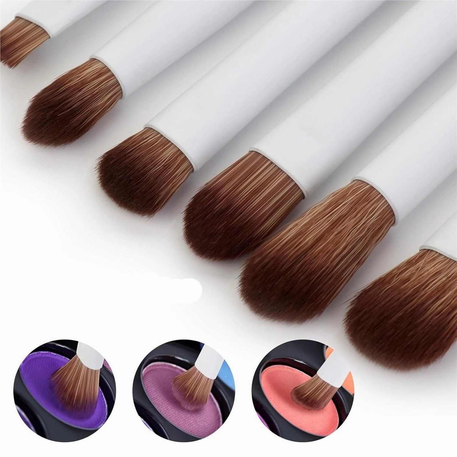 Makeup Brush Set 6 Pcs Professional Blending Eyeshadow Makeup Brushes Concealer Eyebrows Eyeliner, Soft Hairs Wood Handle Quality Makeup Tool(Green)