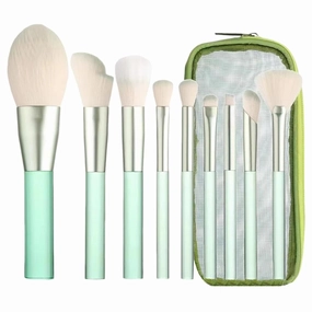Makeup Brush Set with Storage Case, 9 Pcs Synthetic Professional Foundation Brush,Eyeshadow Powder Blending Concealer Eyeliner Contour Brush Set,Birthday Gifts for Women