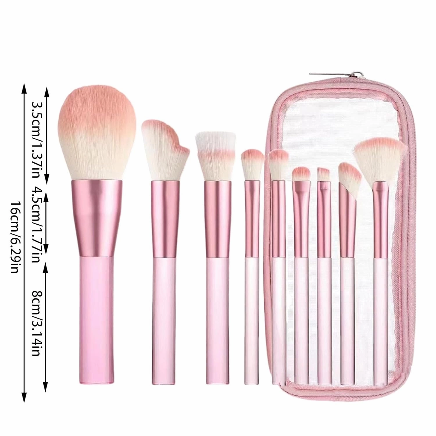 Makeup Brush Set with Storage Case, 9 Pcs Synthetic Professional Foundation Brush,Eyeshadow Powder Blending Concealer Eyeliner Contour Brush Set,Birthday Gifts for Women