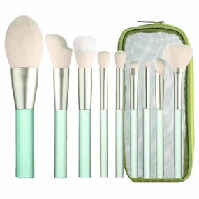 Makeup Brushes with Storage Case, 9 Pcs Professional Synthetic Flat Foundation Brush,Eyeliner Eyeshadow Powder Contour Blending Concealer Brushes,Gifts for Women