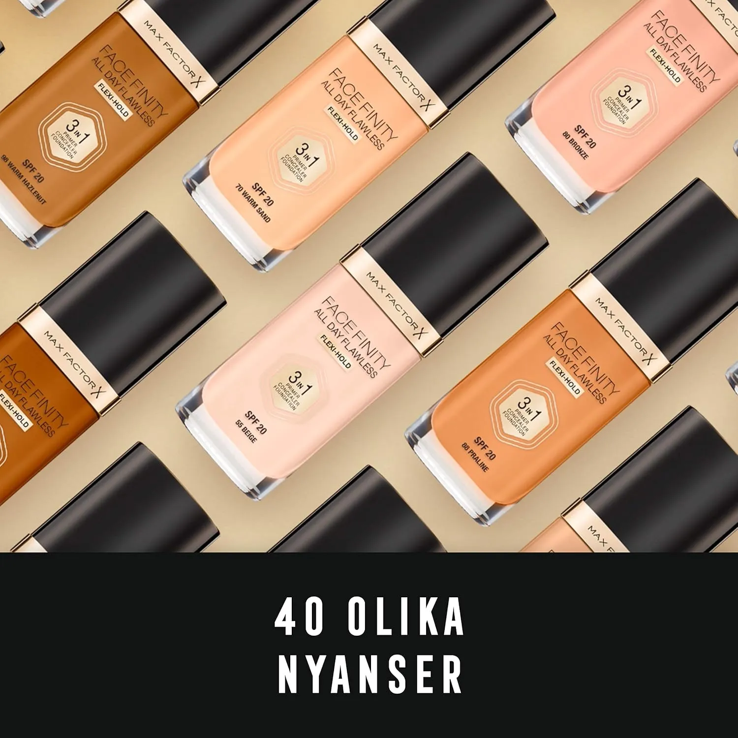 Max Factor Facefinity 3-in-1 All Day Flawless Liquid Foundation, SPF 20-83 Warm Toffee, 30 ml