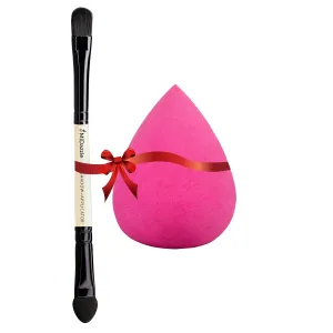 Midazzle Premium Wooden 2 in 1 Eye Shadow and Eye Applicator Brush with free Beauty Blender