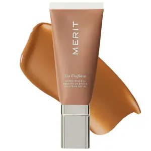 M𝔼RIT - The Uniform Tinted Mineral Sunscreen Broad Spectrum SPF 45, Fragrance Free, Non-Comedogenic, Lightweight, buildable, oil-free - Color: (10 - deep neutral-warm) - Size: (1.7 oz/50 mL)