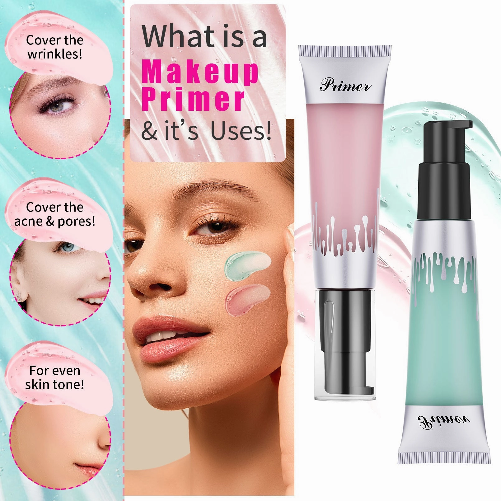 OWIIZI Pre-Makeup Primer and Foundation Moisturizer Invisible Pore Base Gel Make-up Primer