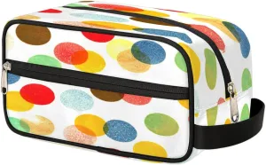 Polka Dot Painting Travel Toiletry Bag for Women Men Small Cosmetic Makeup Organizer Water Resistant Shaving Bag Portable Make Up Bag Storage Bags with Handle