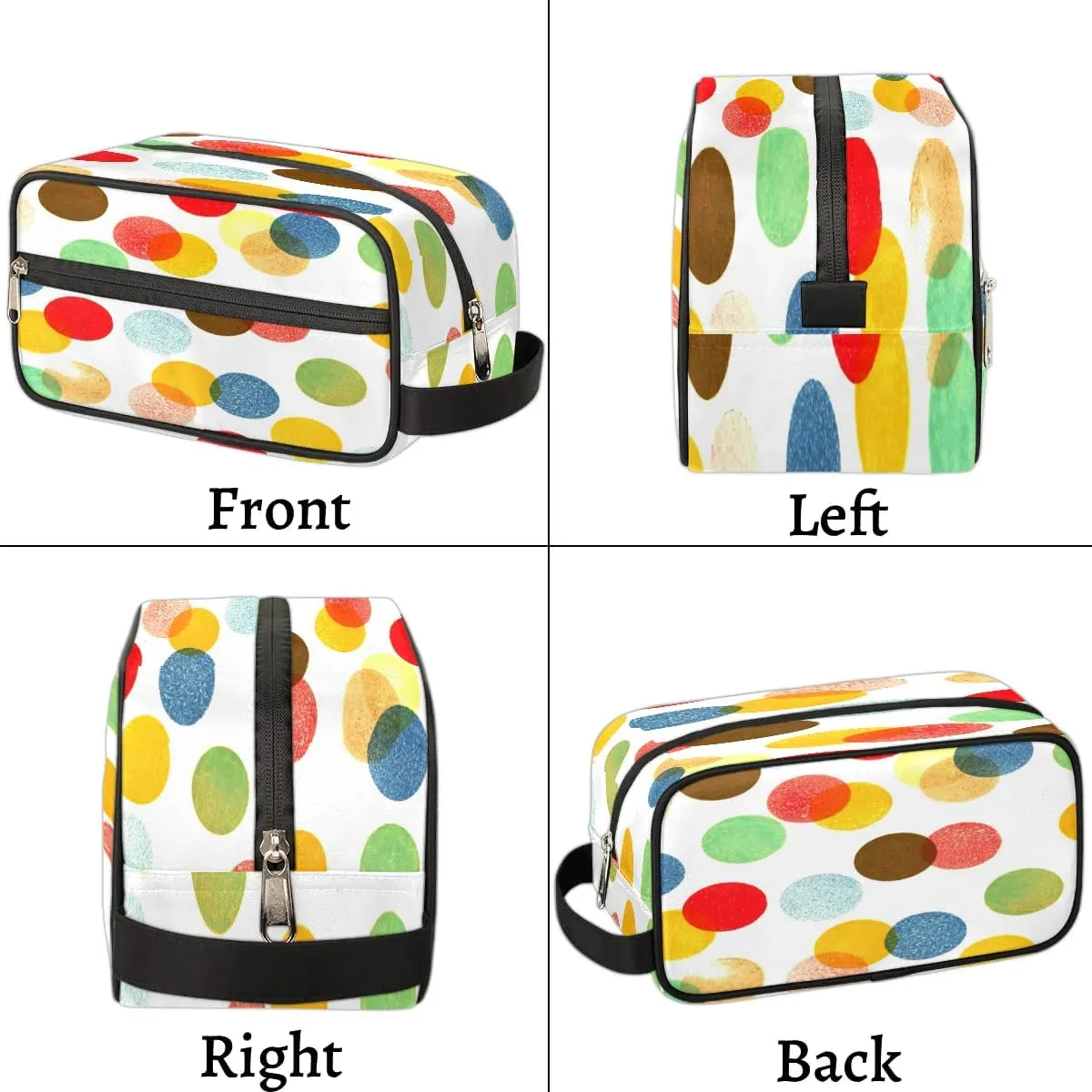 Polka Dot Painting Travel Toiletry Bag for Women Men Small Cosmetic Makeup Organizer Water Resistant Shaving Bag Portable Make Up Bag Storage Bags with Handle