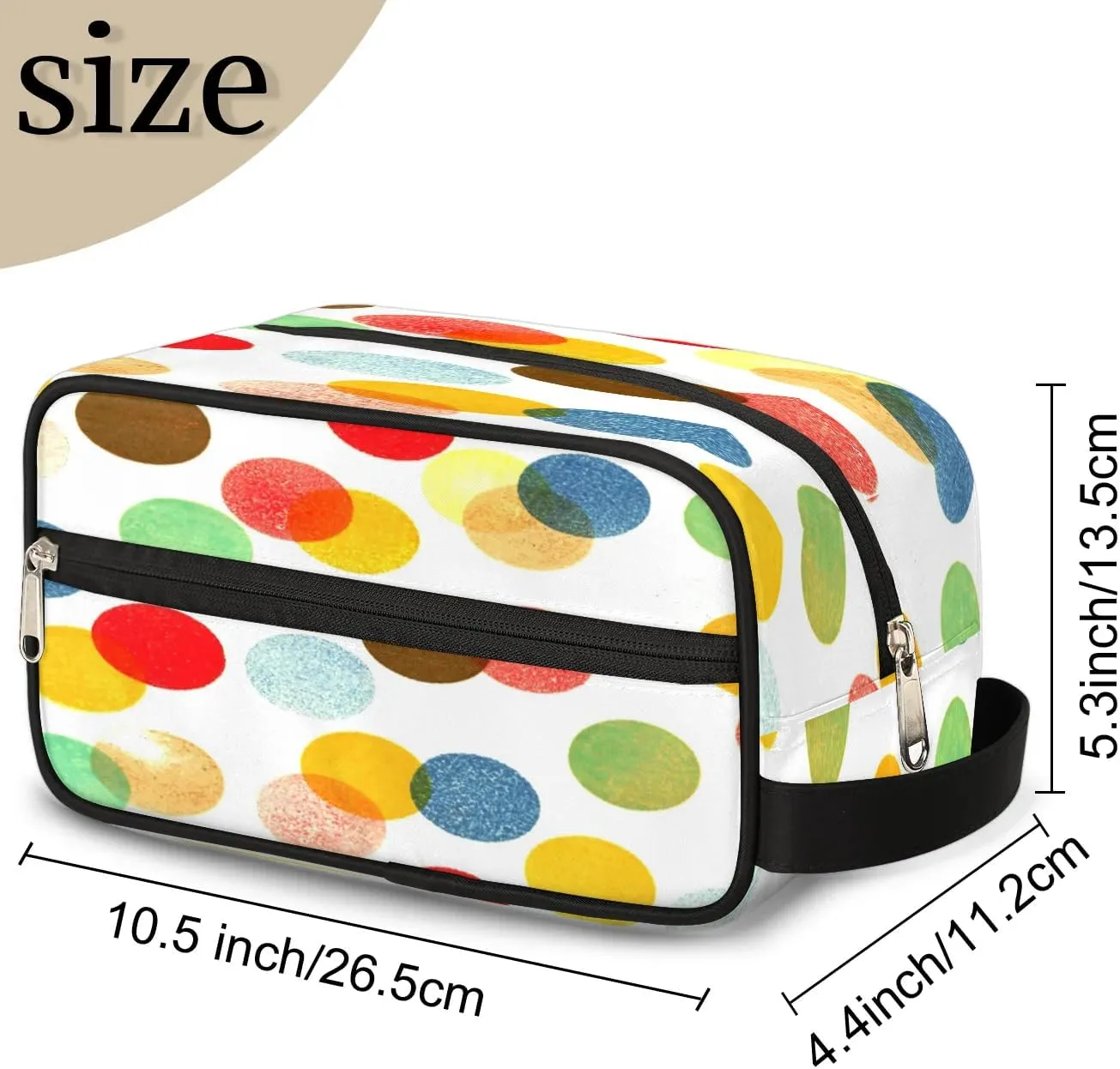 Polka Dot Painting Travel Toiletry Bag for Women Men Small Cosmetic Makeup Organizer Water Resistant Shaving Bag Portable Make Up Bag Storage Bags with Handle