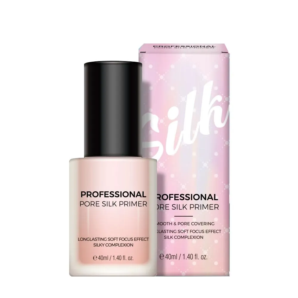 Professional Pore Silk Makeup Primer for Face 40ml /1.40fl.oz. Long-Lasting, Non-Sticky for Pores, Fine Wrinkles Cover, Titanium Dioxide (Pore Primer)