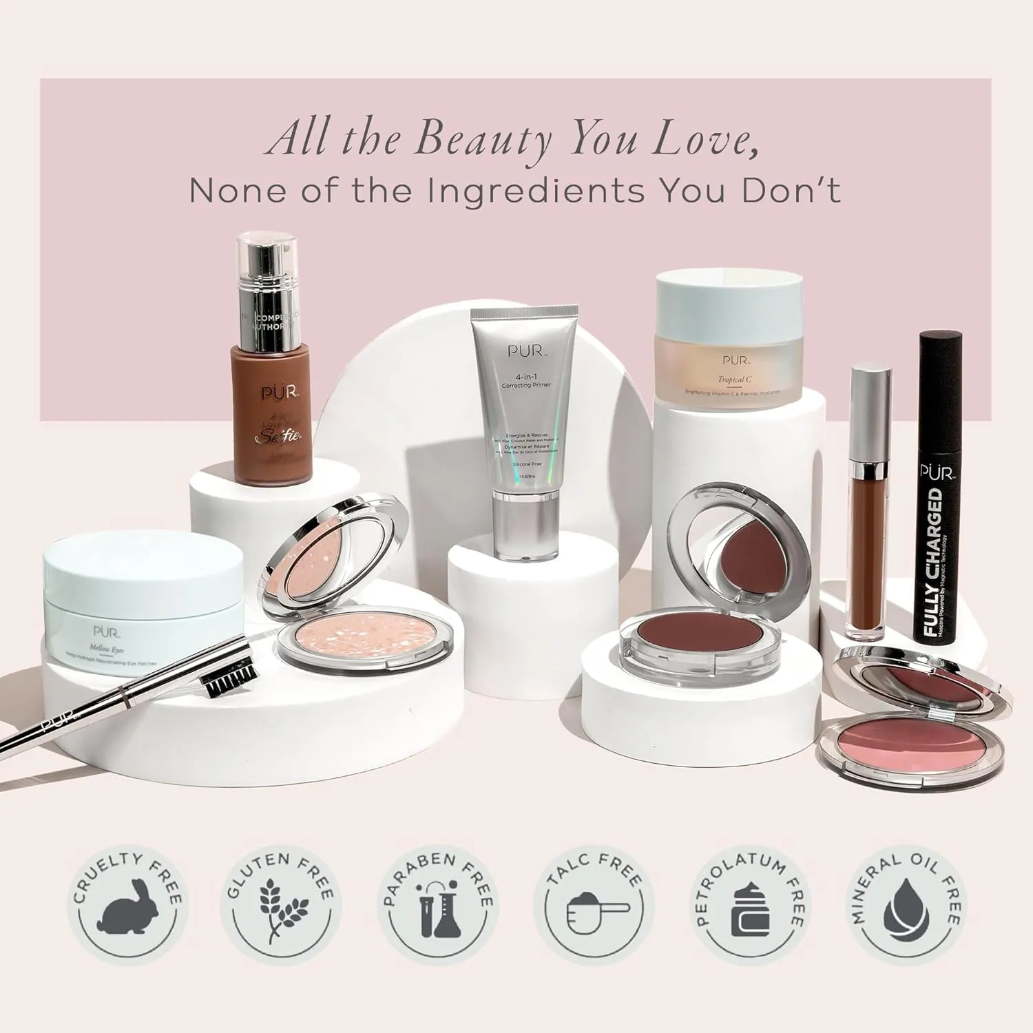 PUR Beauty 4-in-1 Love Your Selfie Foundation & Concealer - Longwear Full Coverage Liquid Makeup Foundation with Hydrating Blend for Refined-Looking, Natural Beauty Glow, Skin Texture & Tone