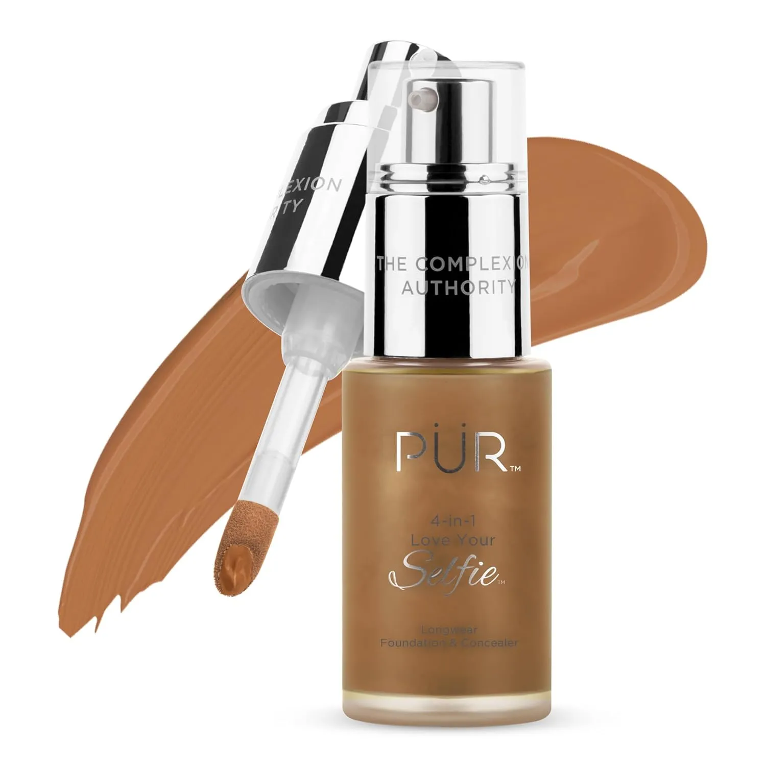 PUR Beauty 4-in-1 Love Your Selfie Foundation & Concealer - Longwear Full Coverage Liquid Makeup Foundation with Hydrating Blend for Refined-Looking, Natural Beauty Glow, Skin Texture & Tone