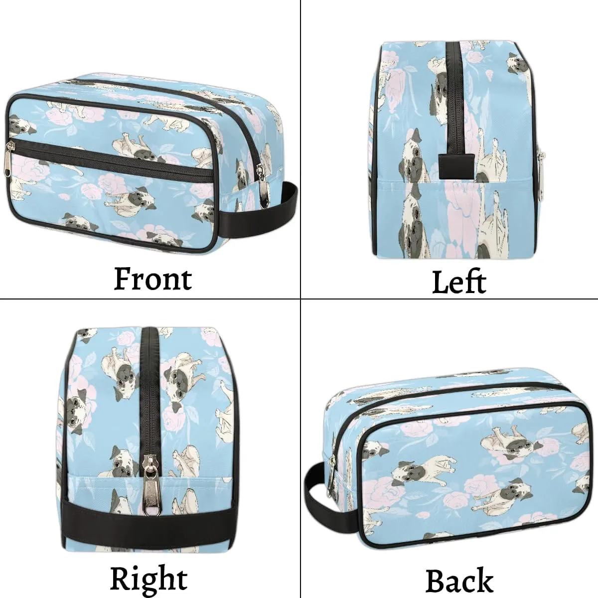 Retro Dogs Paint Travel Toiletry Bag for Women Men Small Cosmetic Makeup Organizer Water Resistant Shaving Bag Portable Make Up Bag Storage Bags with Handle