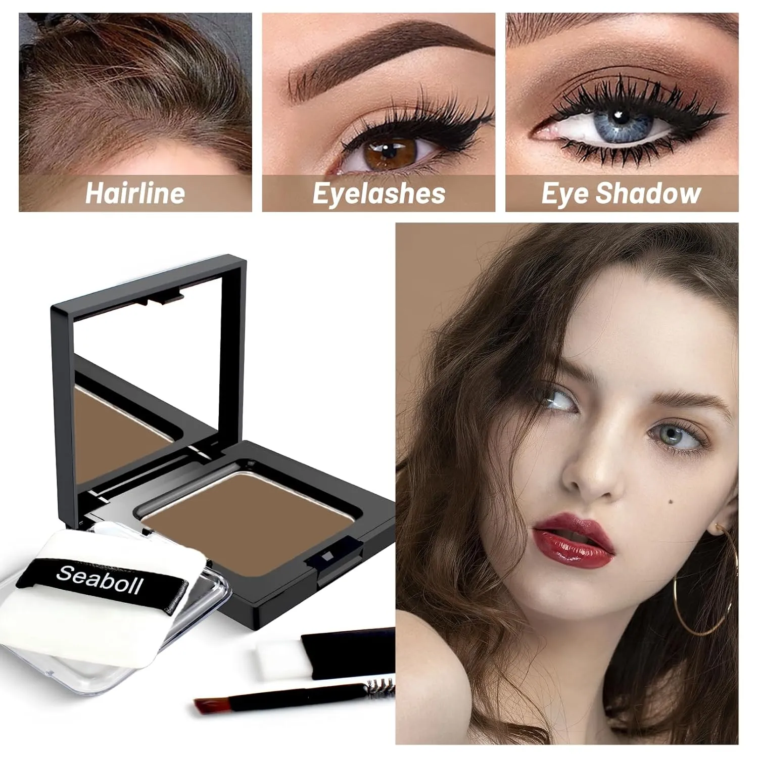 Root Touch Up Hairline Powder 0.42oz Instantly Conceals Hair Loss for Thinning Hairline Cover Up Hairline Shadow Filler for Women & Men (Light Brown)
