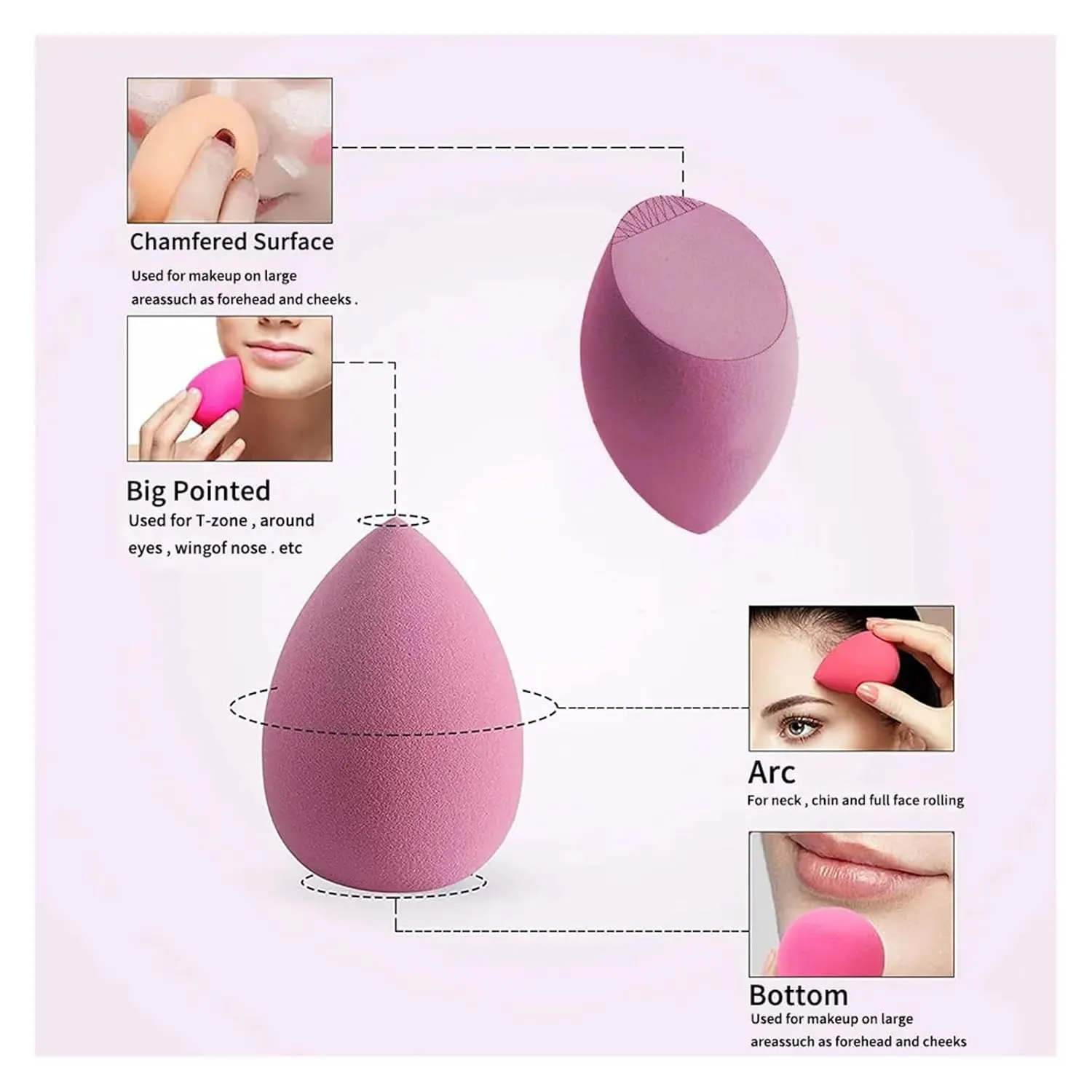 SBTRKT 4/8pcs Makeup Sponge Blender Beauty Egg Cosmetic Puff Soft Foundation Sponges Powder Puff Women Make Up Accessories Beauty Tools (Color : 4 Purple 4Yellow)