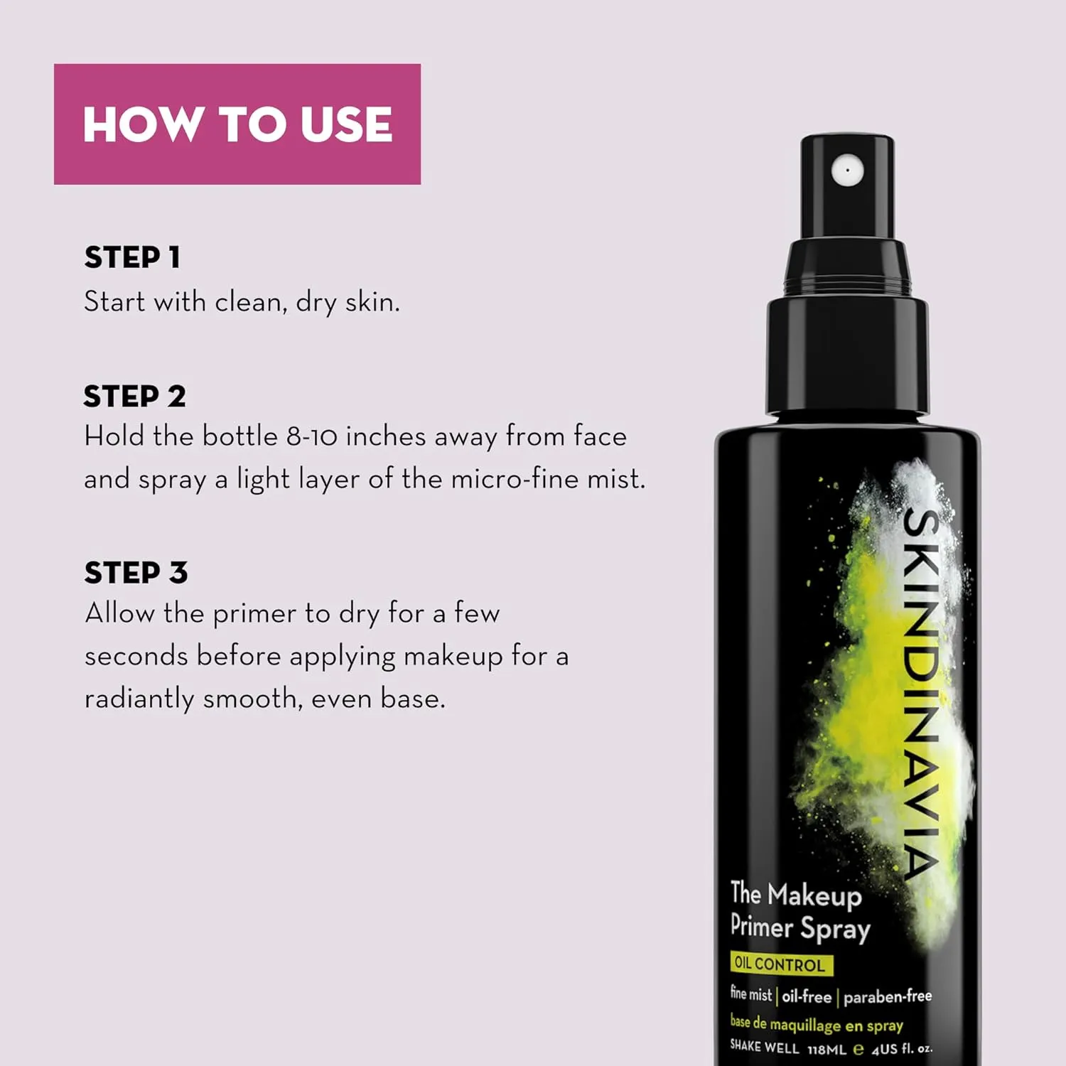 Skindinavia Makeup Primer with Oil Control   Makeup Finishing with Oil Control Spray | Oil Absorbing, Shine Control & Pore Minimizer | Long Lasting & Sweat Resistant Formula Setting Spray (2x4 Fl Oz)