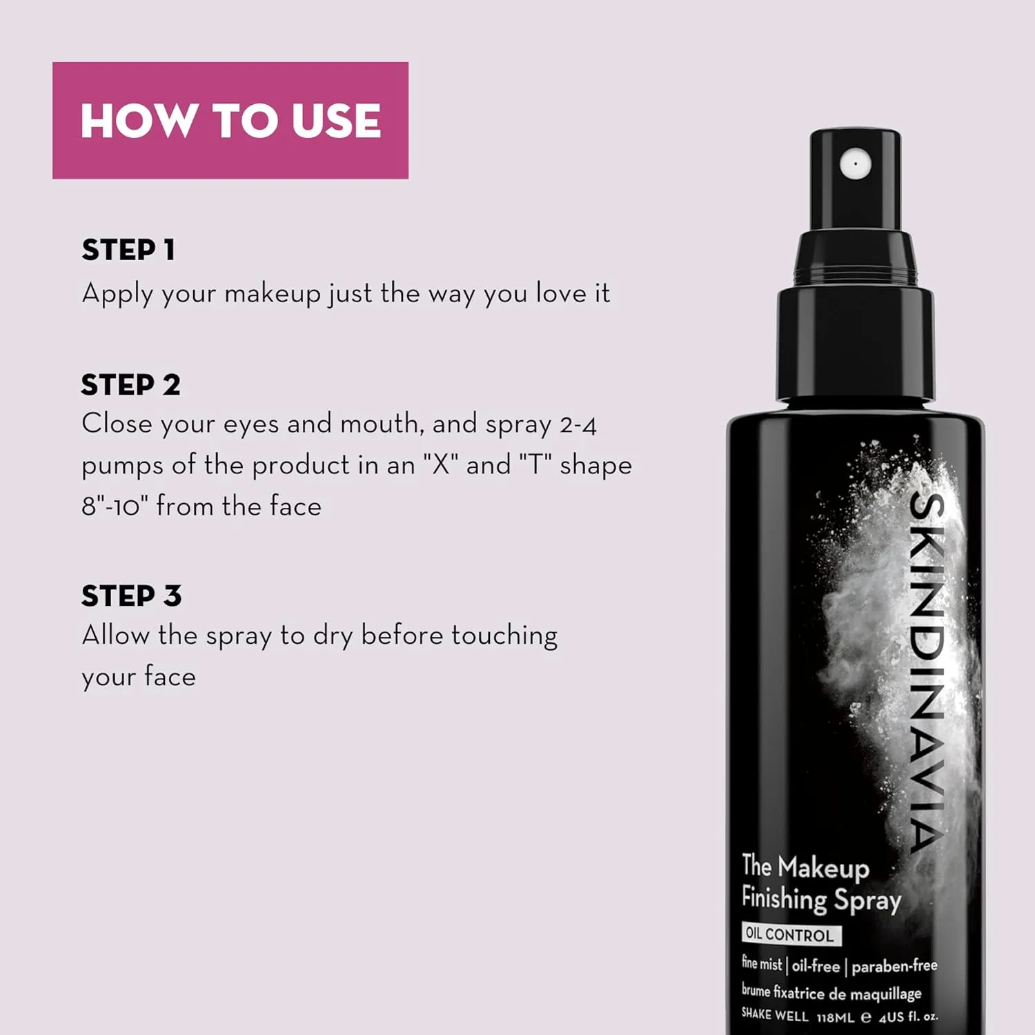 Skindinavia Makeup Primer with Oil Control   Makeup Finishing with Oil Control Spray | Oil Absorbing, Shine Control & Pore Minimizer | Long Lasting & Sweat Resistant Formula Setting Spray (2x4 Fl Oz)