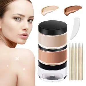 Tattoo Cover Up Makeup Waterproof, Natural Waterproof and Sweatproof Tattoo Concealer, Suitable for Scars, Spots and Vitiligo, 2 Colors