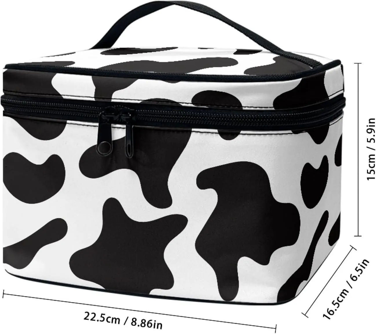 Uasibuni Cow Print Portable Cosmetic Bag,Travel Portable Makeup Bag for Accessories Toiletries Hanging Cosmetic Organizer