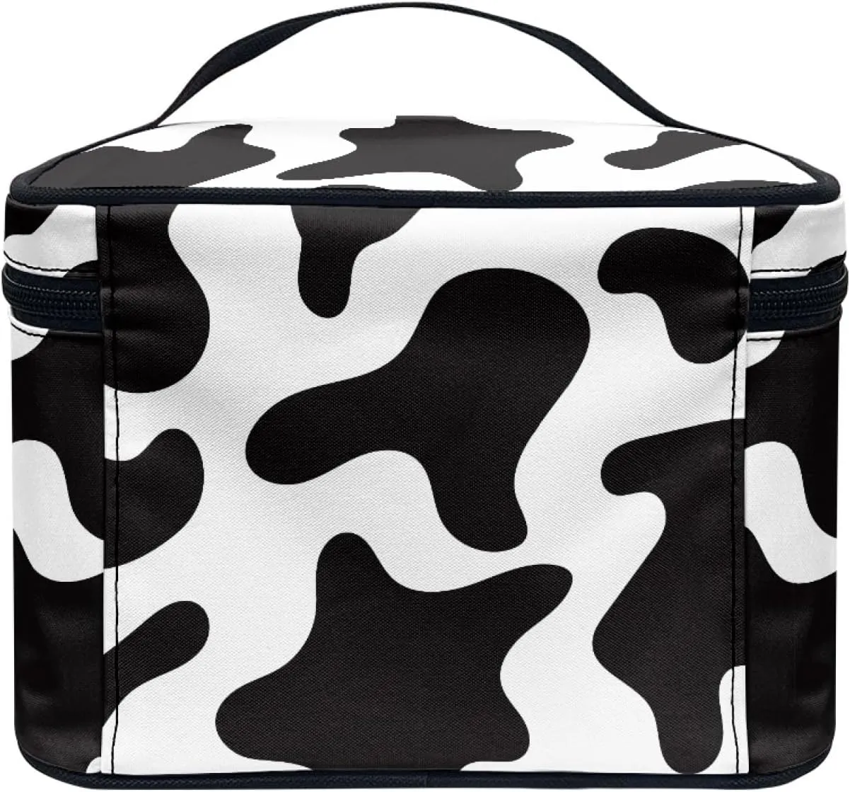 Uasibuni Cow Print Portable Cosmetic Bag,Travel Portable Makeup Bag for Accessories Toiletries Hanging Cosmetic Organizer