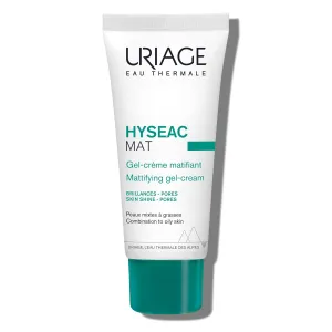 URIAGE Hyseac Mat Mattifying Gel-Cream | Primer & Moisturizer, Reduces Skin Shine, Absorbs Excess Sebum, Tightens Pores, Ideal Makeup Base, Light Cream, 40 mL / 1.35 oz