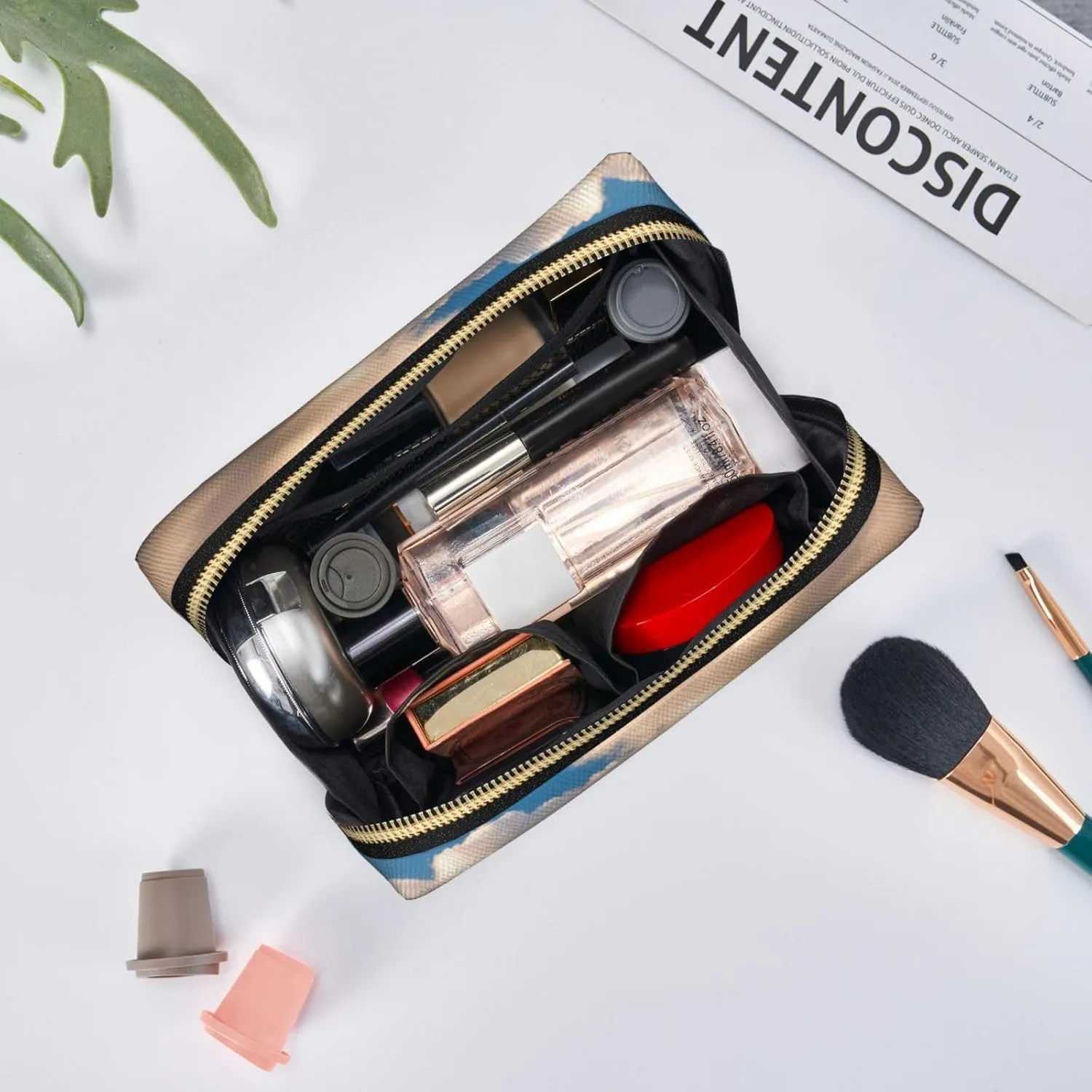 Vancouver Golf Course Printed Small Makeup Bag,Travel Cosmetic Bag Purse with Zipper,Water-resistant Makeup Organizer Bag for Women
